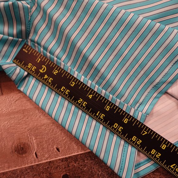 Lands’ End Hybrid Swim Shorts Men’s Medium 7” Teal Stripe Lined Quick-Dry - Picture 7 of 12